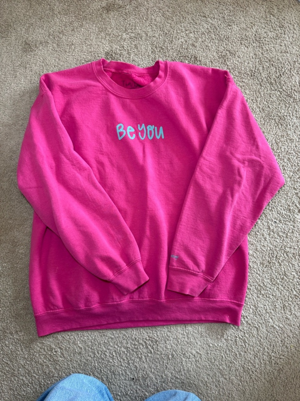 Hot Pink "Be You" Crewneck Sweatshirt by Tia B